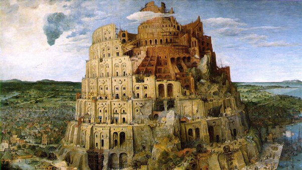 « La Tour de Babel », Pieter Bruegel, dit Bruegel l’Ancien, 1563. Huile sur panneau de bois de chêne, 114 × 155­cm, Kunsthistorisches Museum, Vienne.